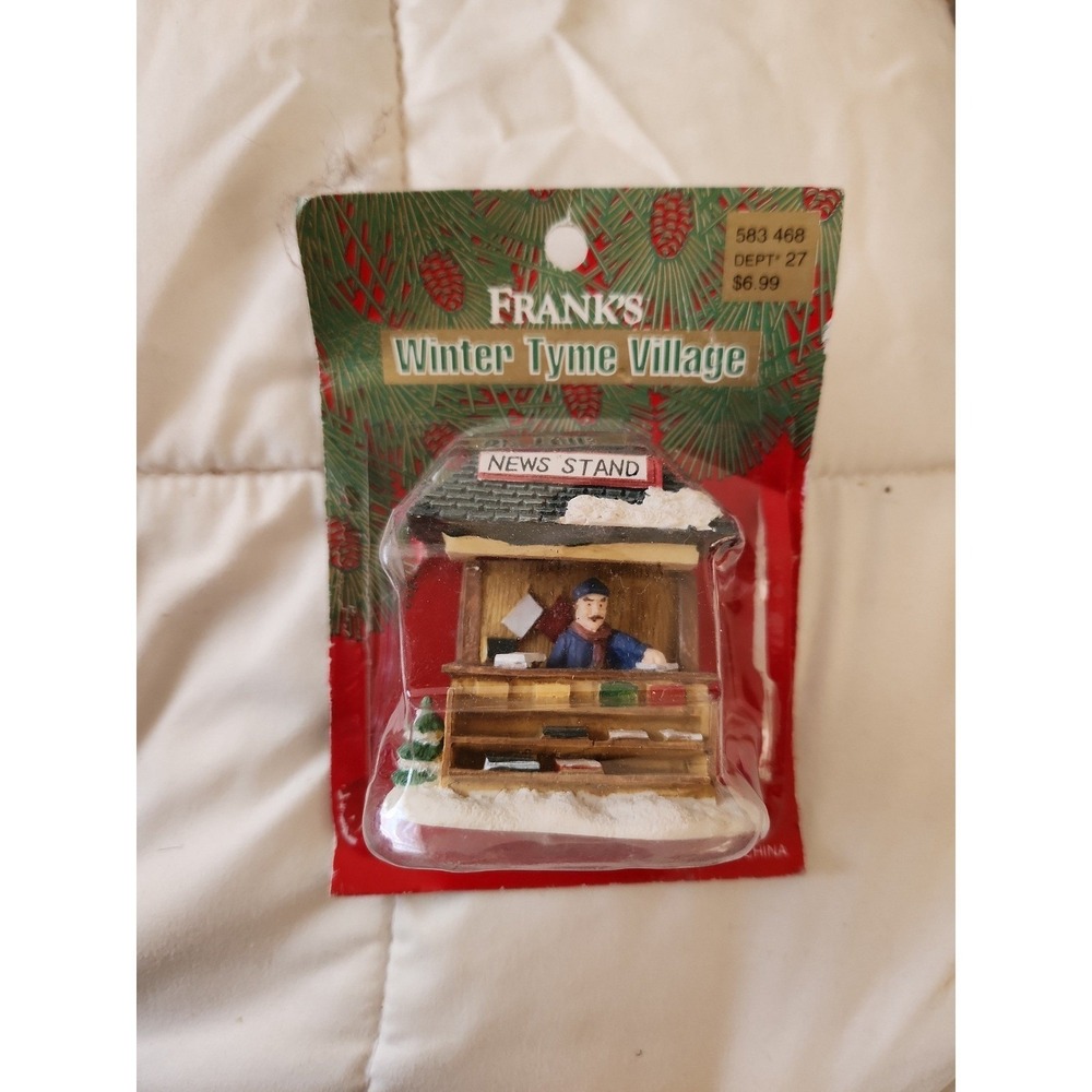 Christmas village decor‎ news stand vintage
